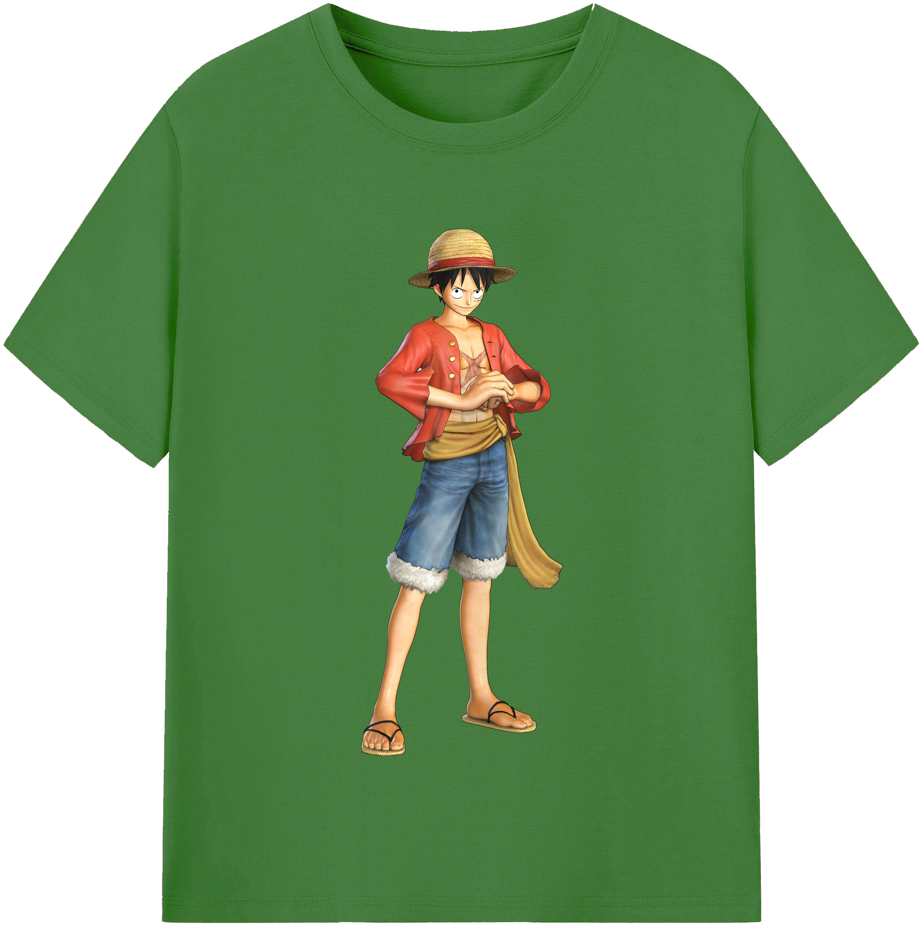 ワンピース モンキー・D・ルフィ ONE PIECE Monkey D. Luffy レディースカジュアルプリントTシャツ（綿100％）